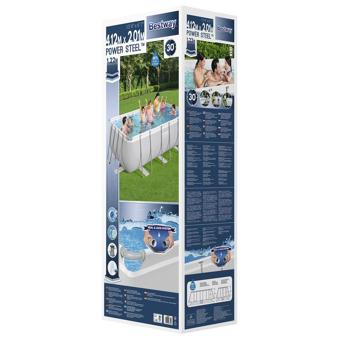 Бассейн каркасный Power Steel, фильтр-насос, лестница, 56456 Bestway