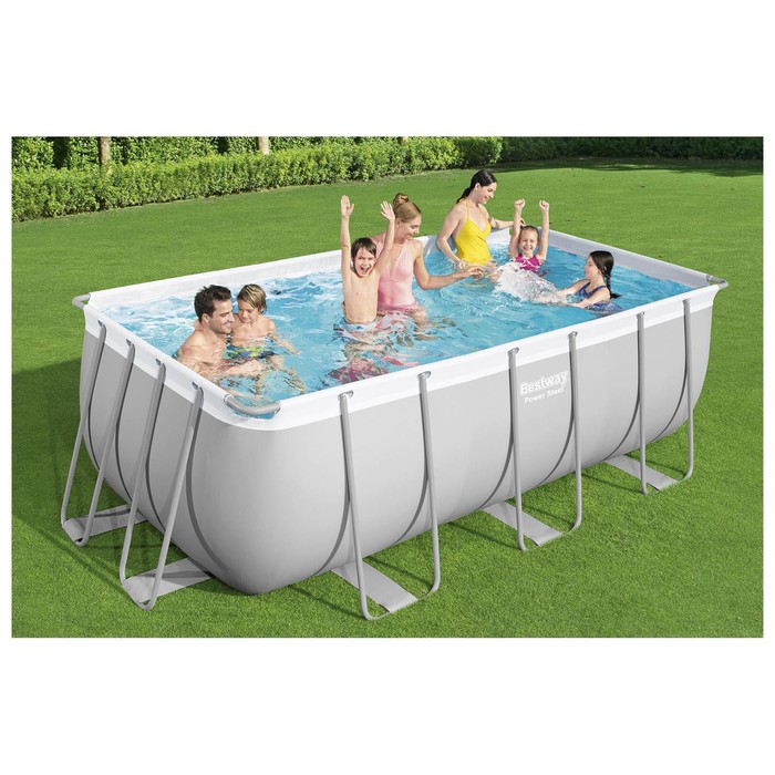 Бассейн каркасный Power Steel, фильтр-насос, лестница, 56456 Bestway