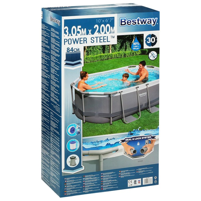 Бассейн каркасный, фильтр-насос, диспенсер, 5614А Bestway