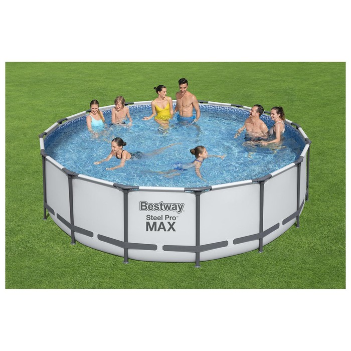 Бассейн каркасный, фильтр-насос, лестница, тент, 5612Z Bestway