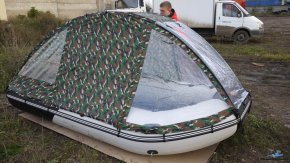 Тент ходовой на лодку 340 см. Ривьера 3400 СК Компакт