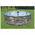 Бассейн каркасный Power Steel, фильтр-насос, лестница, тент, 56993 Bestway
